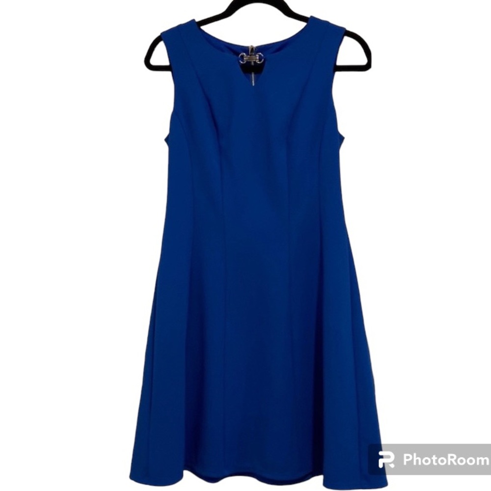 CLEARANCE Apt. 9 Blue A-Line Knee Length Stretch dress Silver Accent Size 4